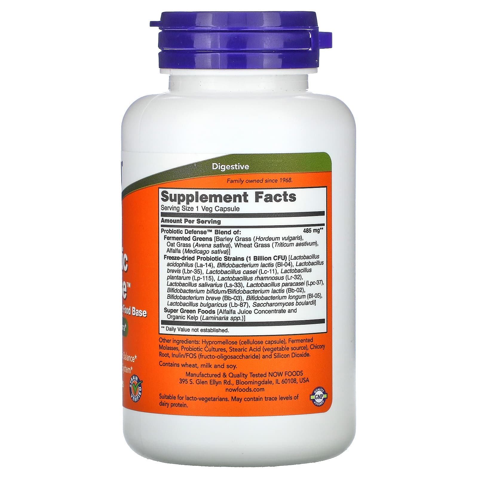 Now Foods, Probiotic Defense, 90 Veg Capsules UPC 733739029188 | HiLife Vitamins