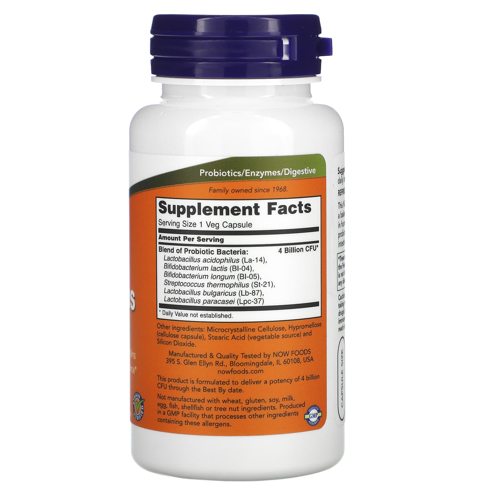 Now Foods, ACIDOPHILUS 4 X 6, 120 Capsules UPC 733739029225 | HiLife Vitamins