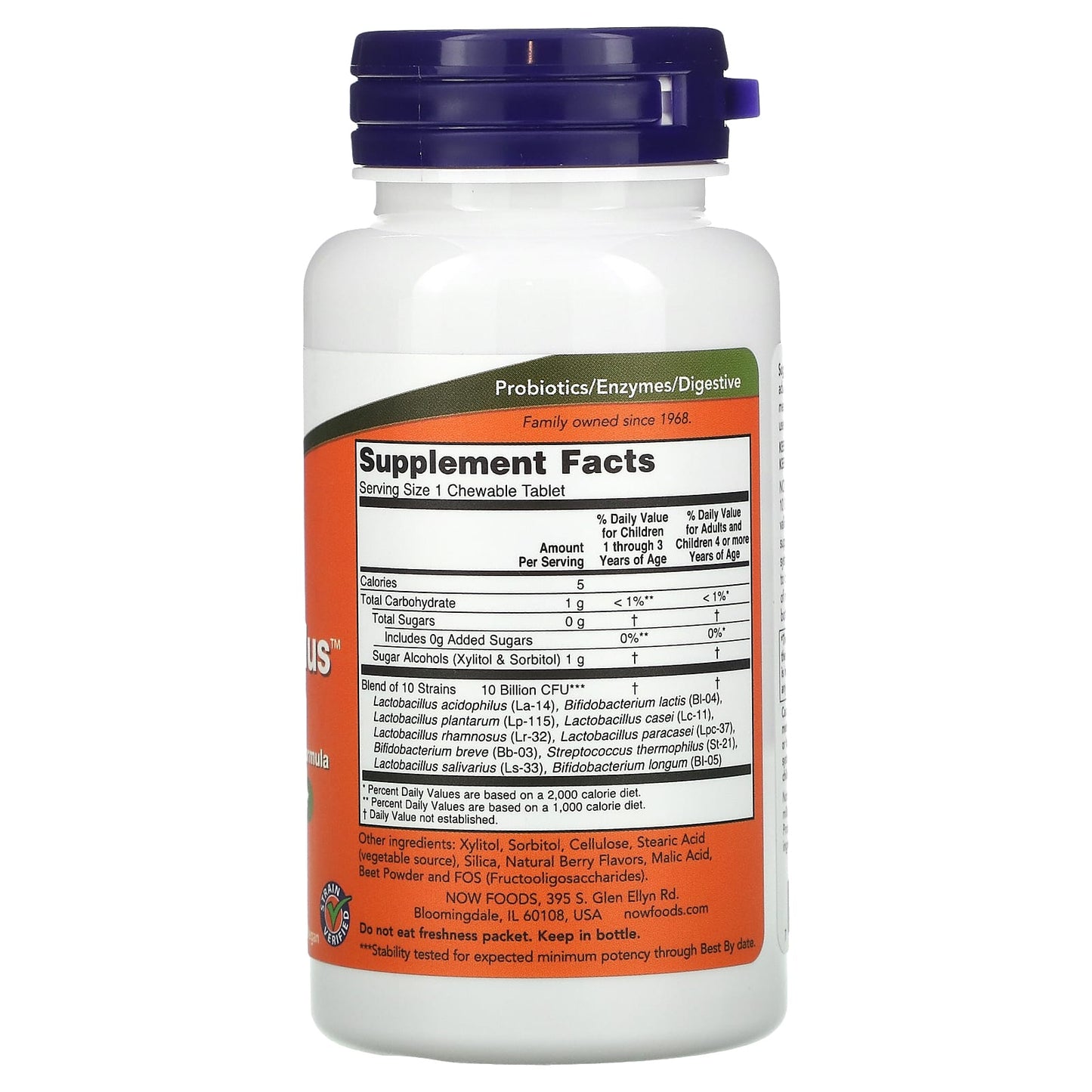 Now Foods, Berrydophilus 10 Billion, 50 Lozenges UPC 733739029232 | HiLife Vitamins