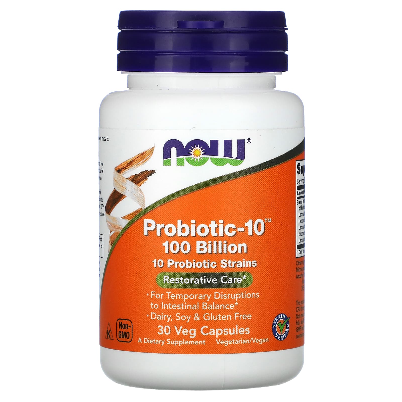 Now Foods, Probiotic 10 100 Billion, 30 Vegetarian Capsules UPC 733739029317 | HiLife Vitamins