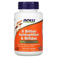 Now Foods, Acidoph/Bifidus 8 Billion, 120 Capsules - 733739029324 | Hilife Vitamins