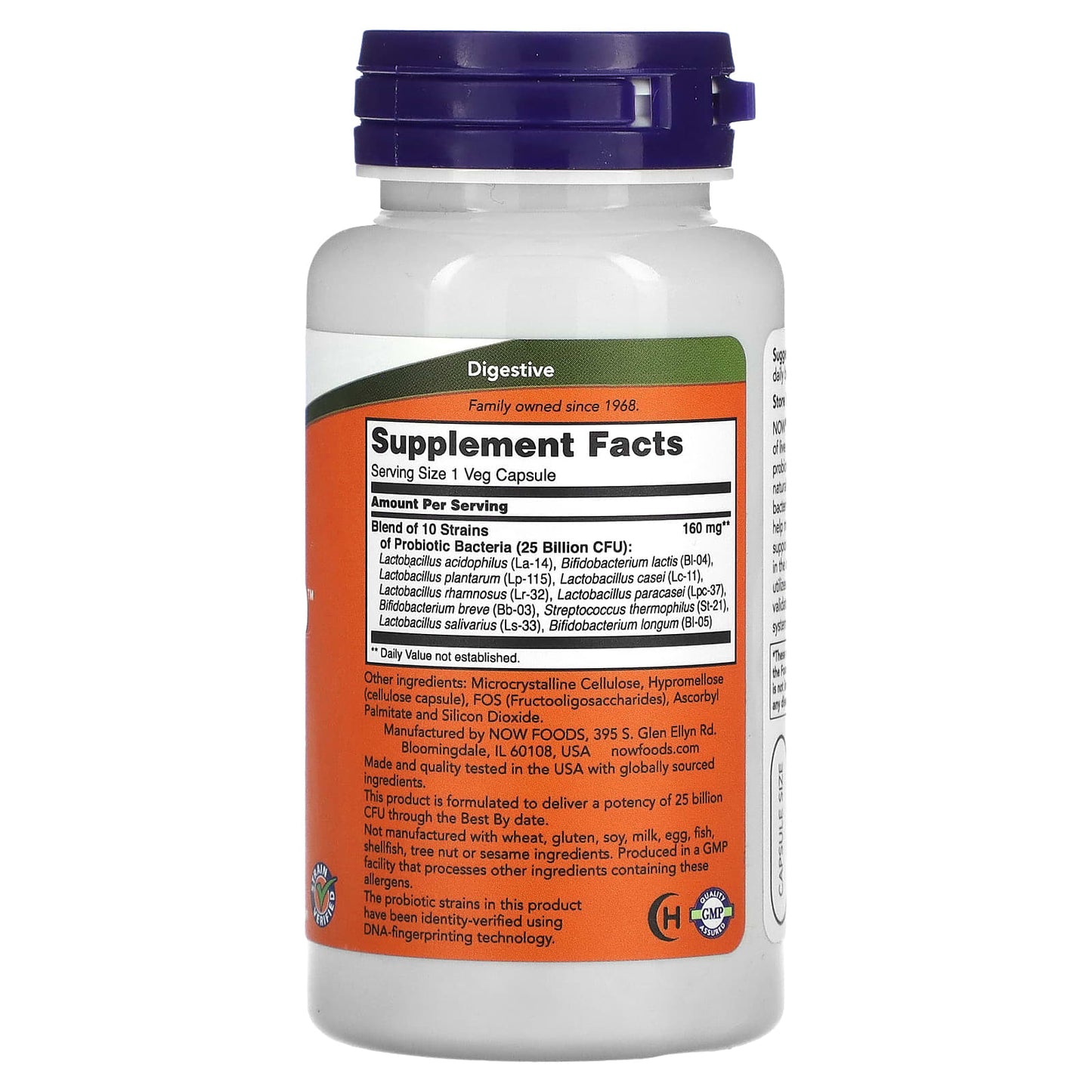 Now Foods, Probiotic 10 25 Billion, 100 Vegetarian Capsules UPC 733739029331 | HiLife Vitamins