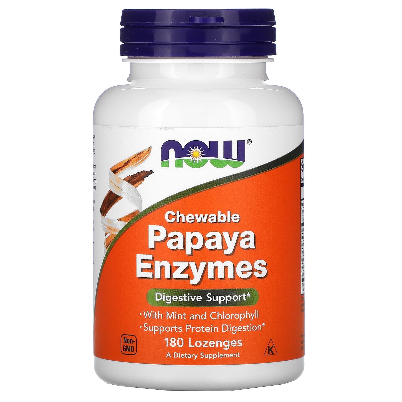 Now Foods, Papaya Enzyme Chewable, 180 Tablets UPC 733739029706 | HiLife Vitamins