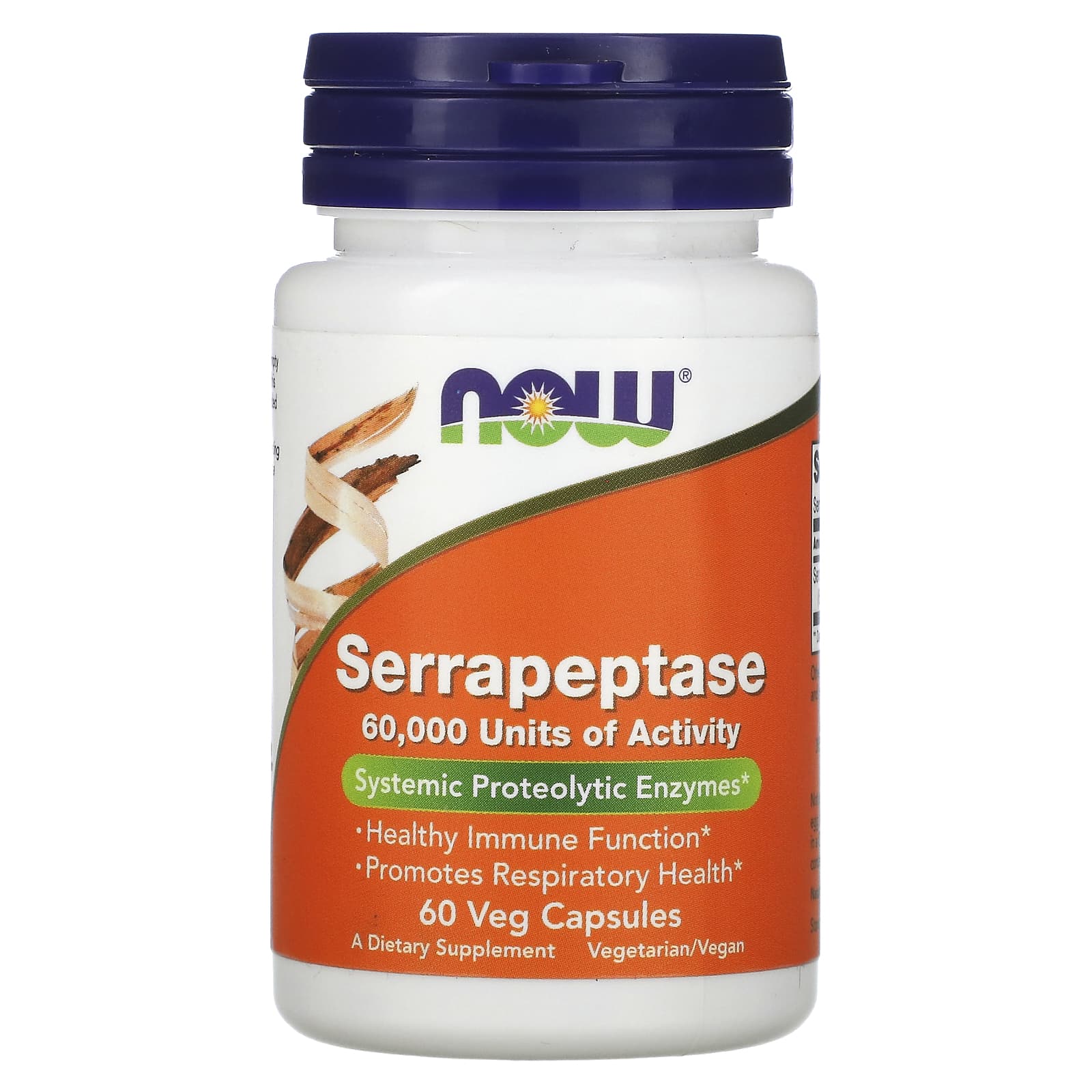 Now Foods, SERRAPEPTASE 60,000 SU, 60 VCAPS UPC 733739029737 | HiLife Vitamins