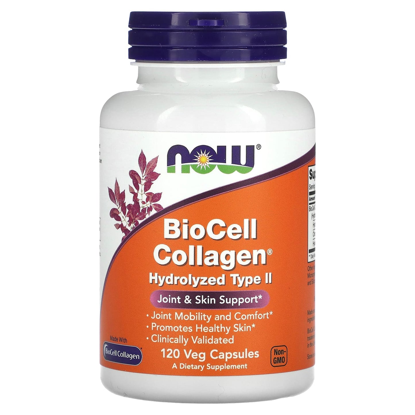 Now Foods, BIOCELL COLLAGEN, 120 Veg Capsules UPC 733739030085 | HiLife Vitamins