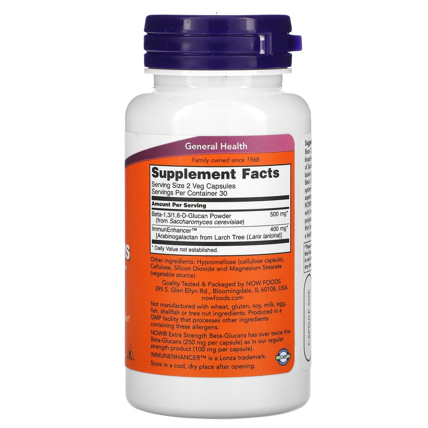 Now Foods, Beta 1,3/1,6 Glucan W/ Immunenhancer, 60 Vegetarian Capsules UPC 733739030337 | HiLife Vitamins