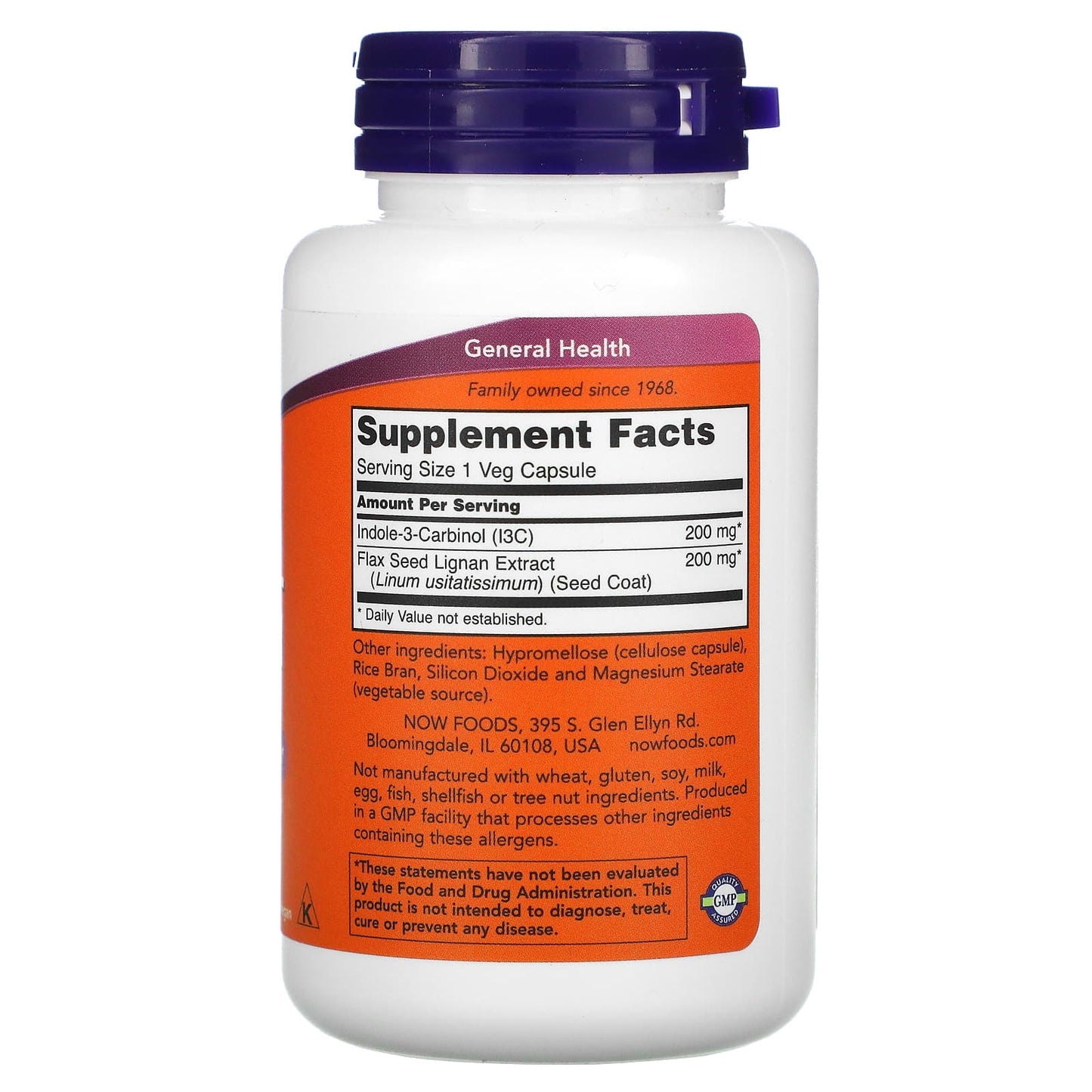 Now Foods, Indole-3-Carbinol 200 mg, 60 Veg Capsules UPC 733739030566 | HiLife Vitamins