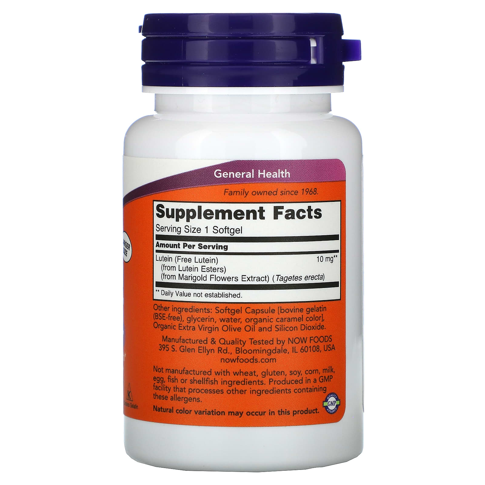 Now Foods, Lutein Esters 10 mg, 120 Softgels UPC 733739030573 | HiLife Vitamins