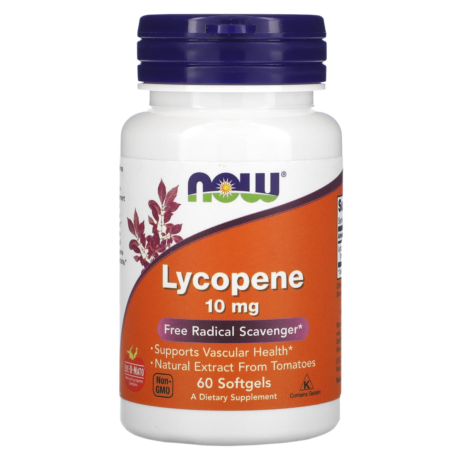Now Foods, Lycopene 10 mg, 60 Softgels UPC 733739030603 | HiLife Vitamins