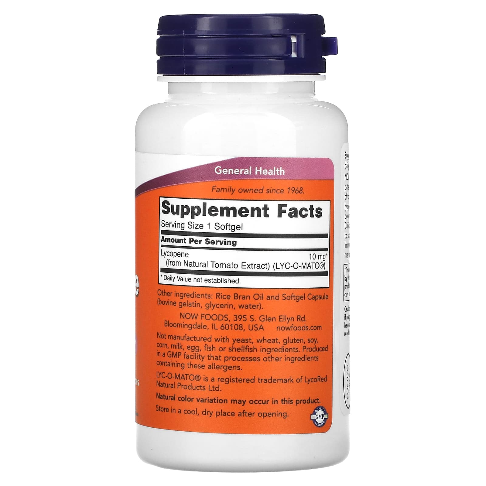 Now Foods, Lycopene 10 mg, 120 Softgels UPC 733739030610 | HiLife Vitamins