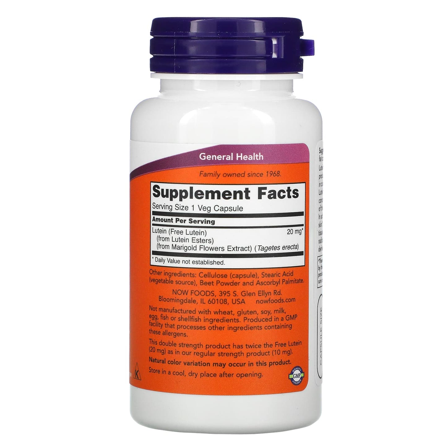 Now Foods, Lutein Esters 20 mg, 90 Vegetarian Capsules UPC 733739030696 | HiLife Vitamins