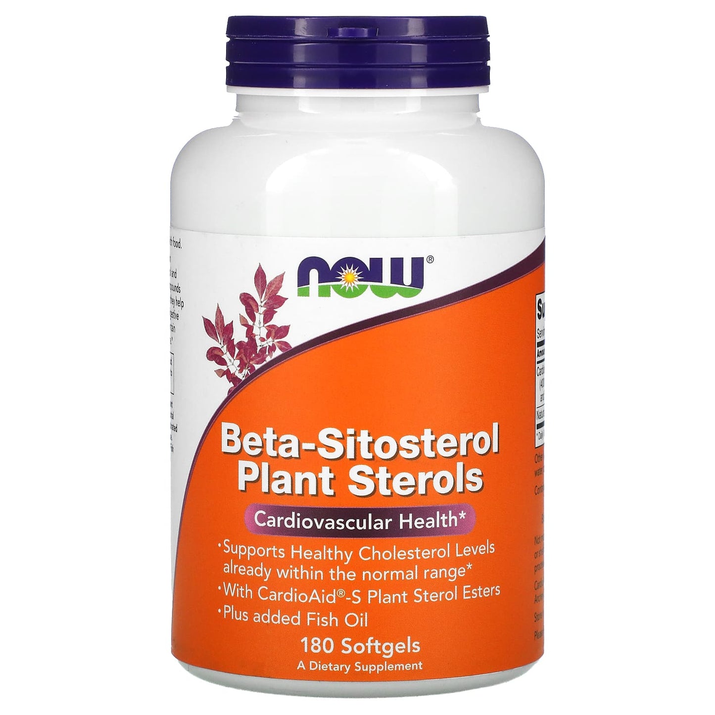 Now Foods, BETA-SITOSTEROL PLANT STEROLS W/ FISH OIL, 180 Softgels UPC 733739030795 | HiLife Vitamins