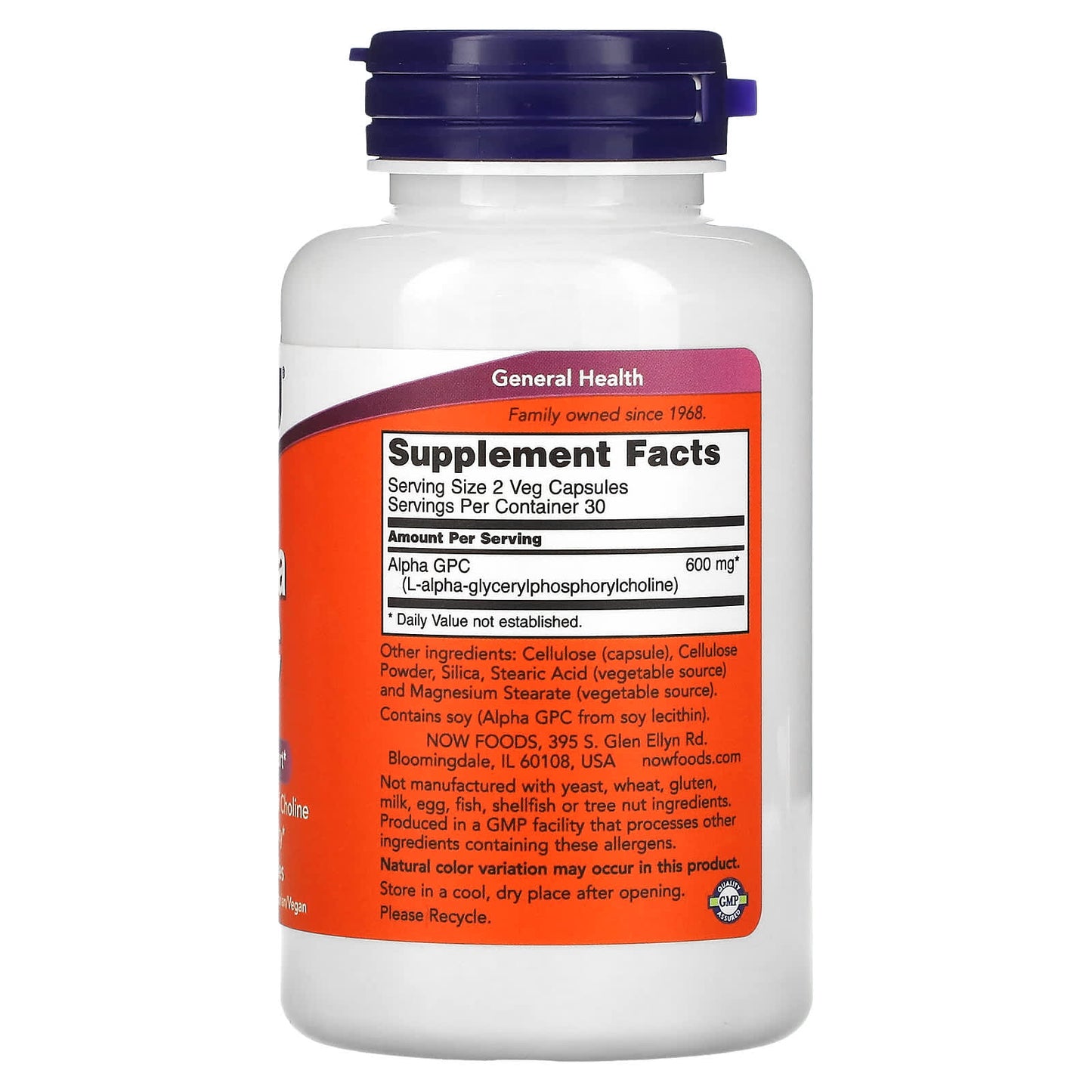 Now Foods, Alpha GPC, 300 mg, 60 Veg Capsules UPC 733739030856 | HiLife Vitamins