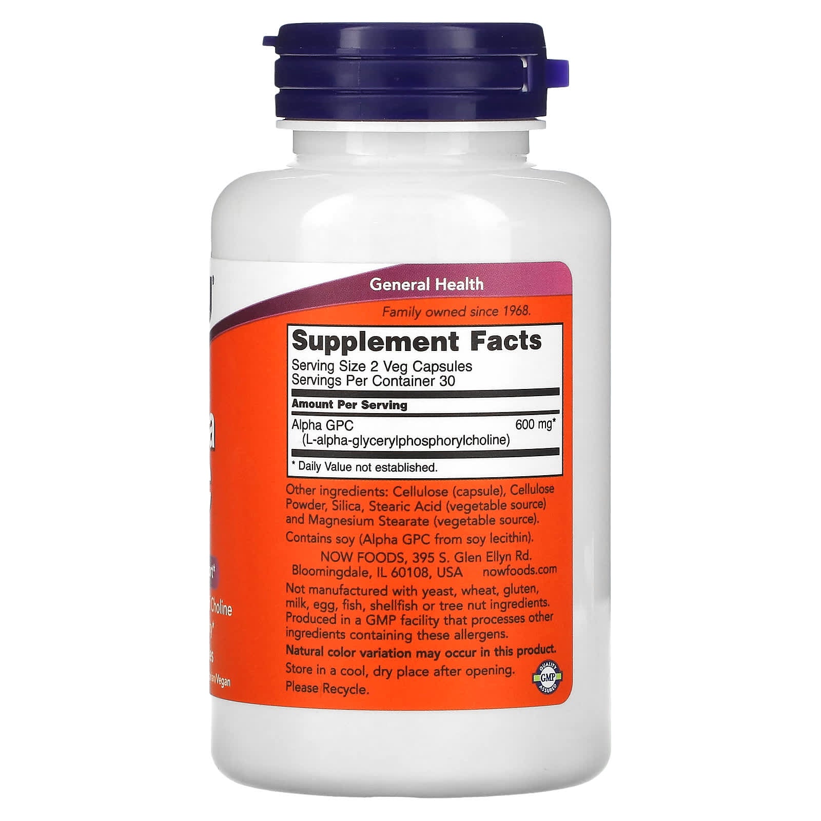 Now Foods, Alpha GPC, 300 mg, 60 Veg Capsules UPC 733739030856 | HiLife Vitamins