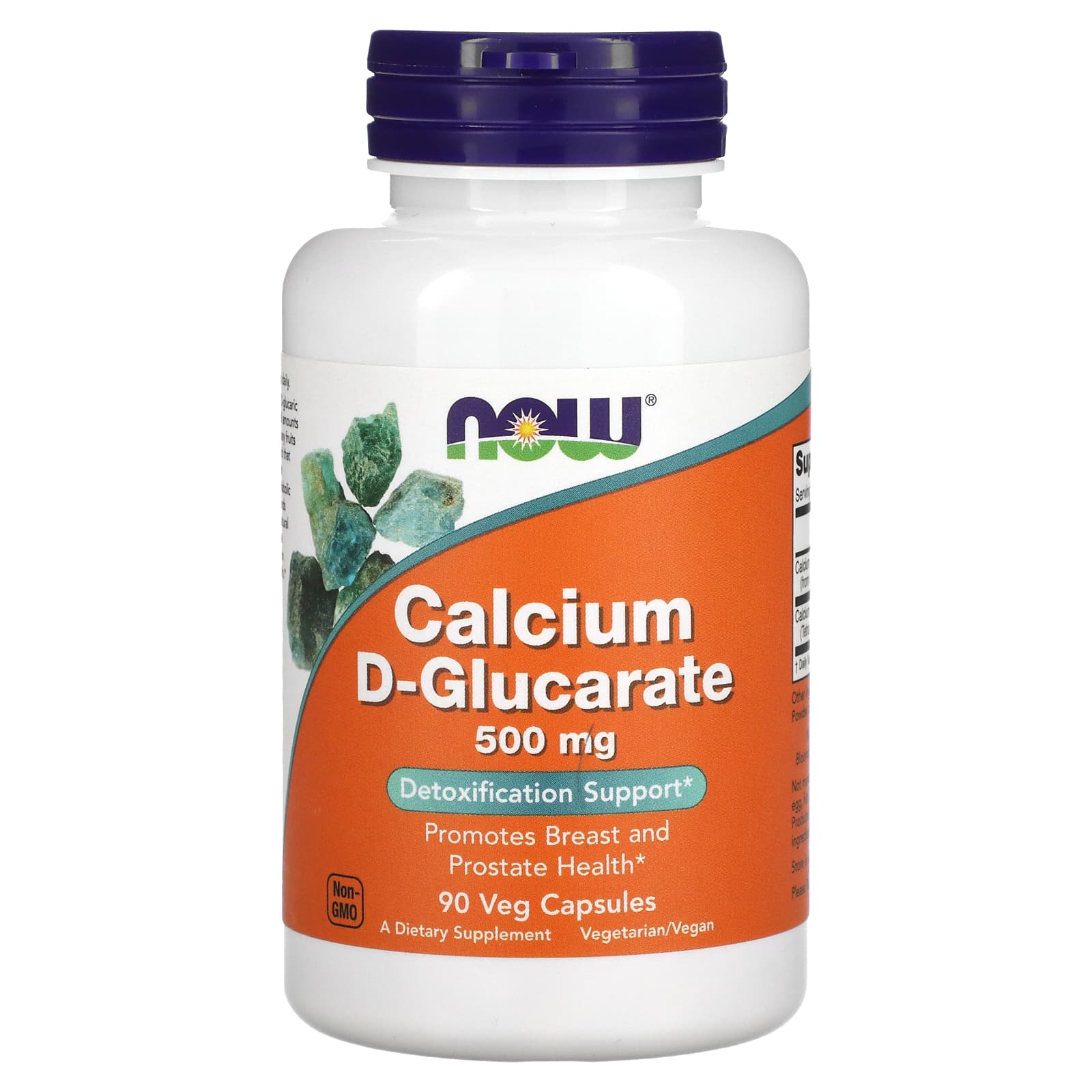 Now Foods, Calcium D-Glucarate 500mg, 90 Vegetarian Capsules UPC 733739030979 | HiLife Vitamins