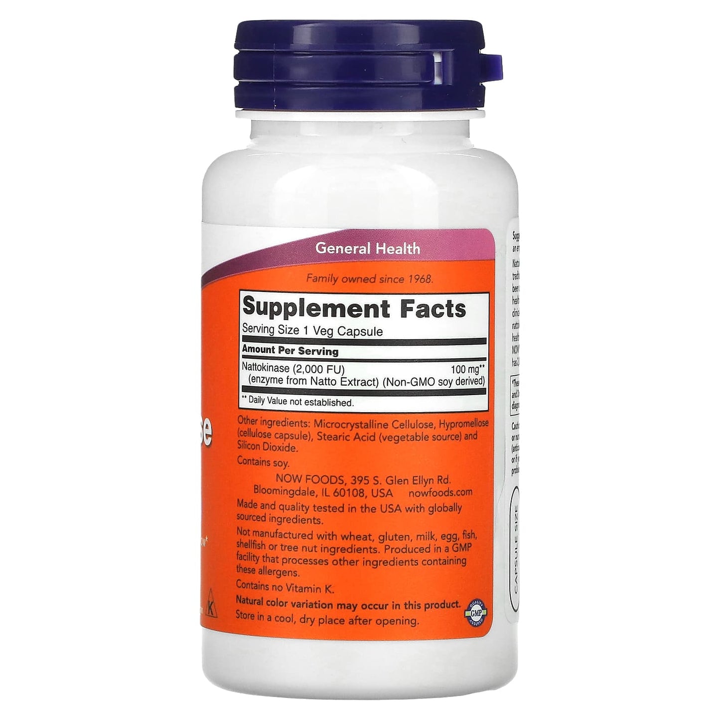 Now Foods, Nattokinase 100 mg, 120 Veg Capsules UPC 733739031419 | HiLife Vitamins