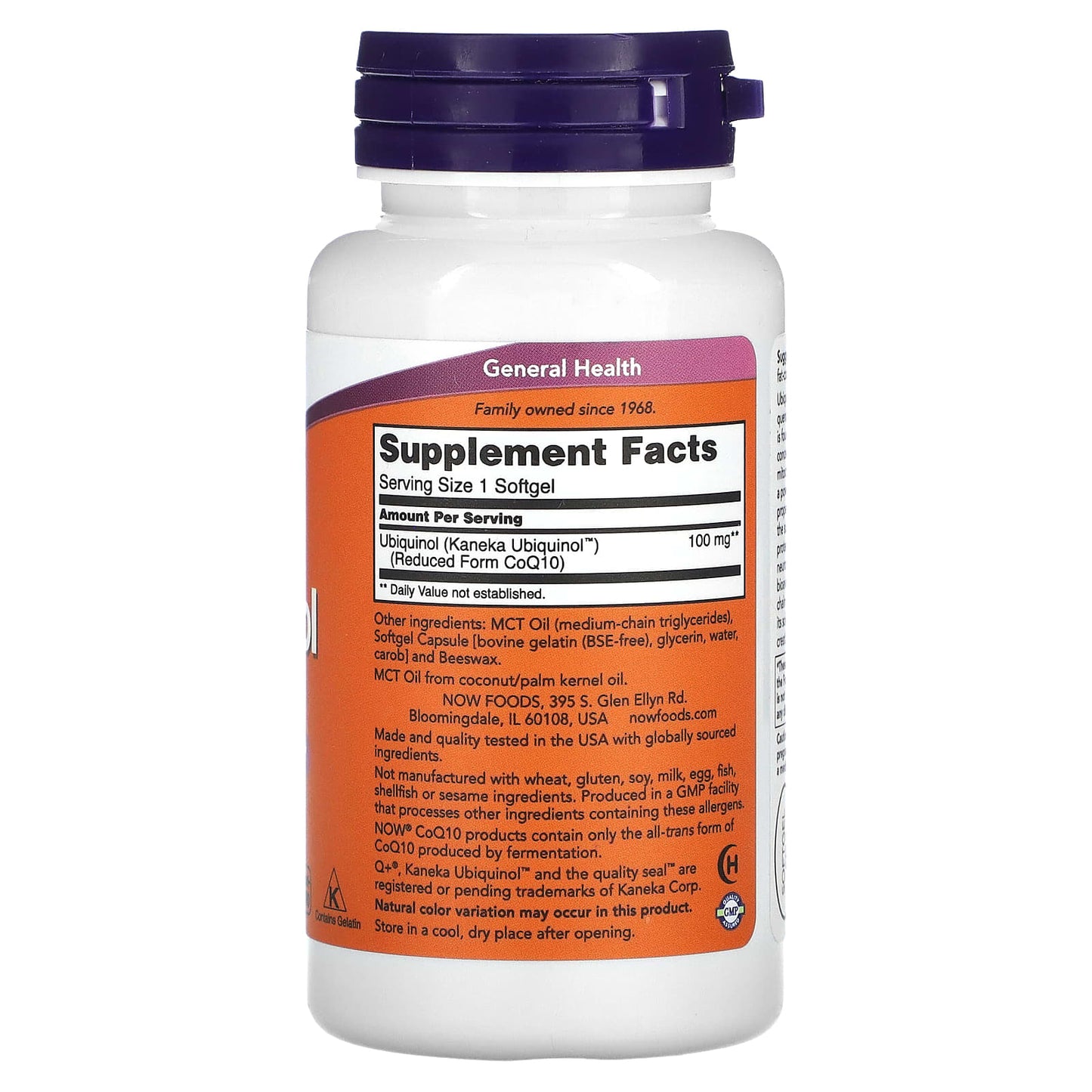 Now Foods, Ubiquinol 100 mg, 60 Softgels UPC 733739031426 | HiLife Vitamins