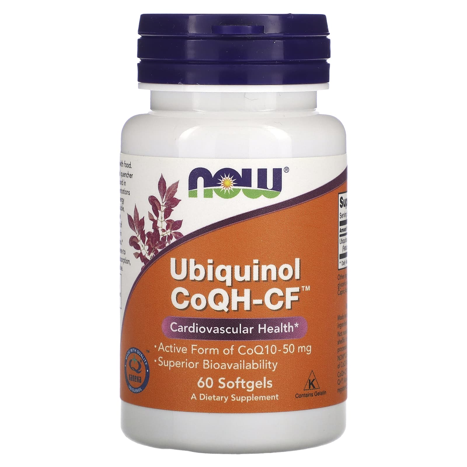 Now Foods, COQ10 50MG UBIQUINOL COQH-CF 60 GELS, 60 GELS UPC 733739031457 | HiLife Vitamins
