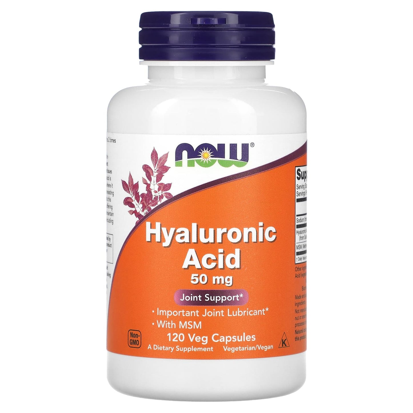 Now Foods, Hyaluronic Acid 50 mg + Msm, 120 Veg Capsules UPC 733739031570 | HiLife Vitamins