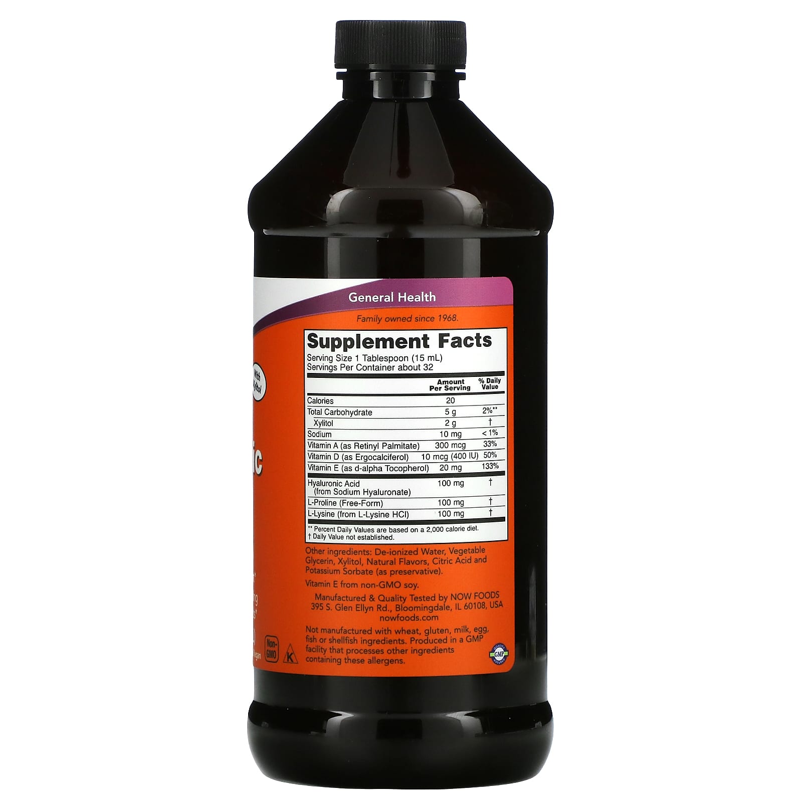 Now Foods, Hyaluronic Acid Plus, 16 oz Liquid UPC 733739031594 | HiLife Vitamins
