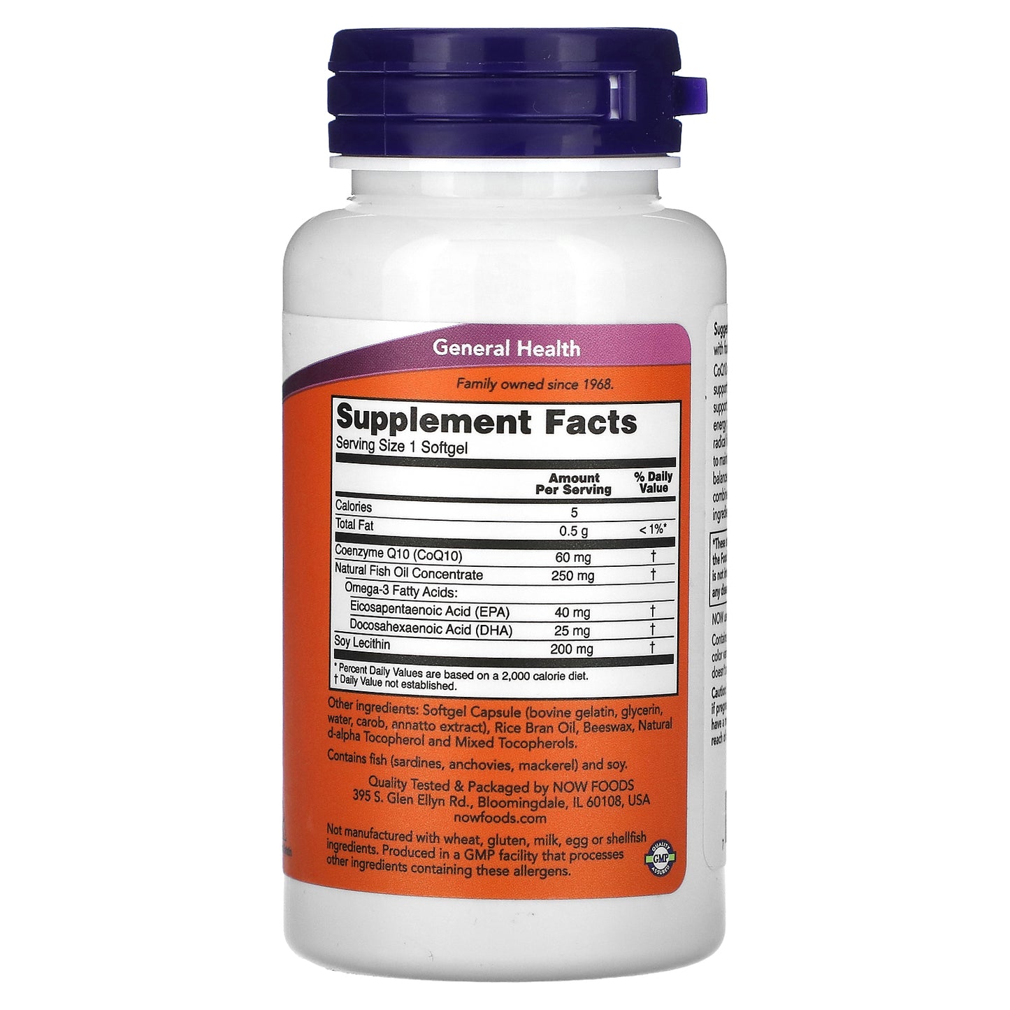 Now Foods, CoQ10, 60 mg, 60 Capsules UPC 733739031631 | HiLife Vitamins