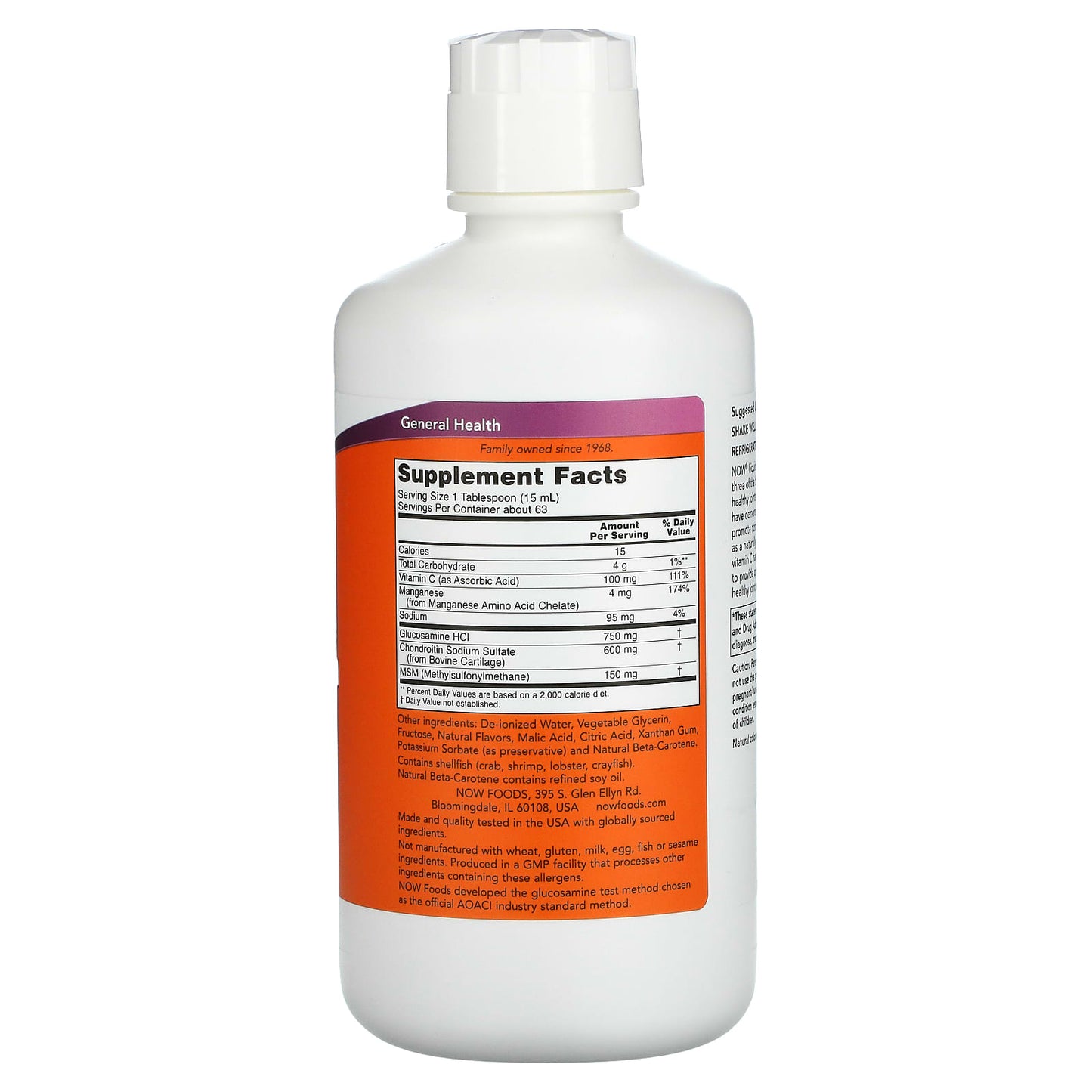 Now Foods, Liq Glucos/Chondroitin, 32 OZ OZ UPC 733739031778 | HiLife Vitamins