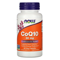Now Foods, Coq10 30mg, 60 Vegetarian Capsules UPC 733739031846 | HiLife Vitamins