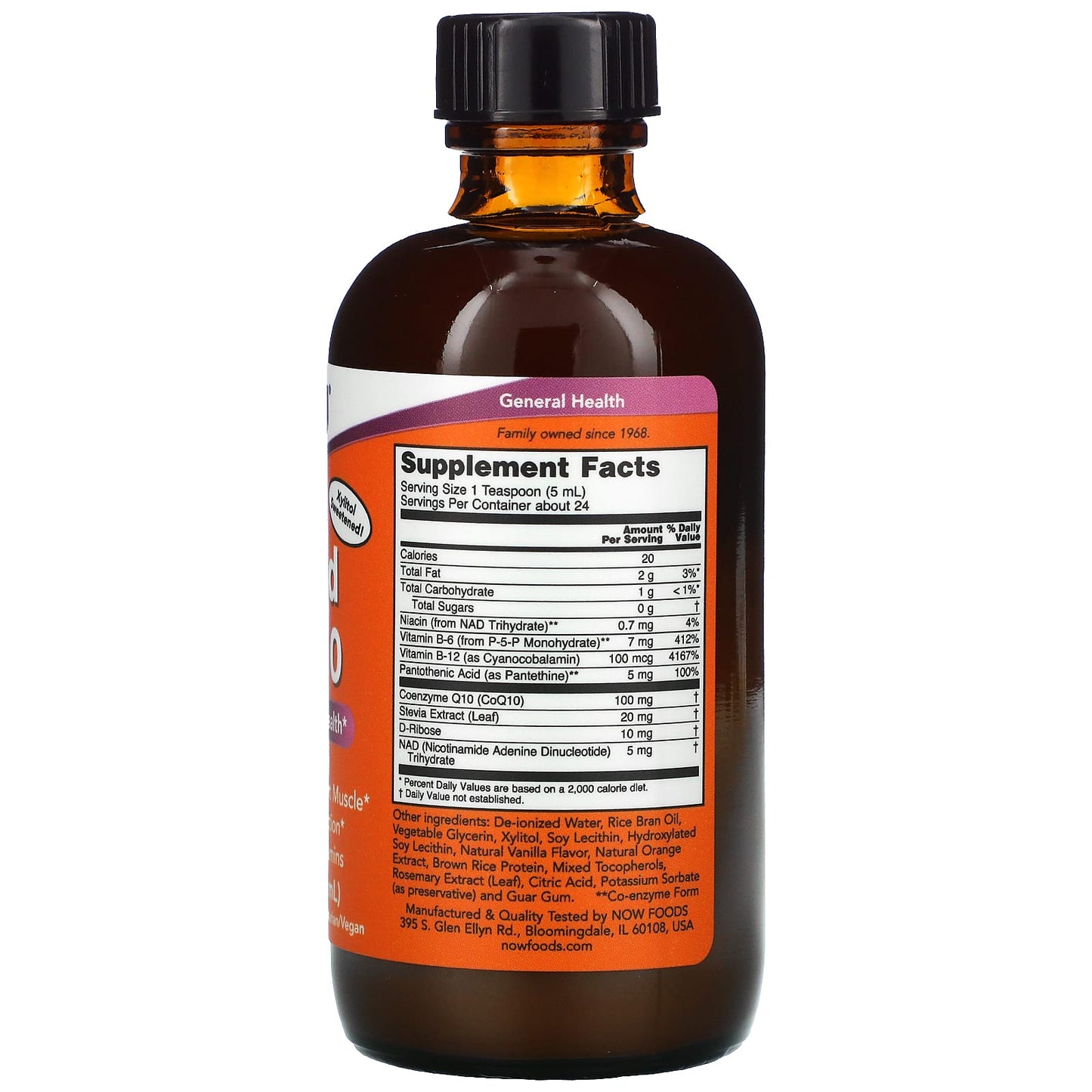 Now Foods, Liquid Coq10 100 mg, 4 OZ UPC 733739031860 | HiLife Vitamins