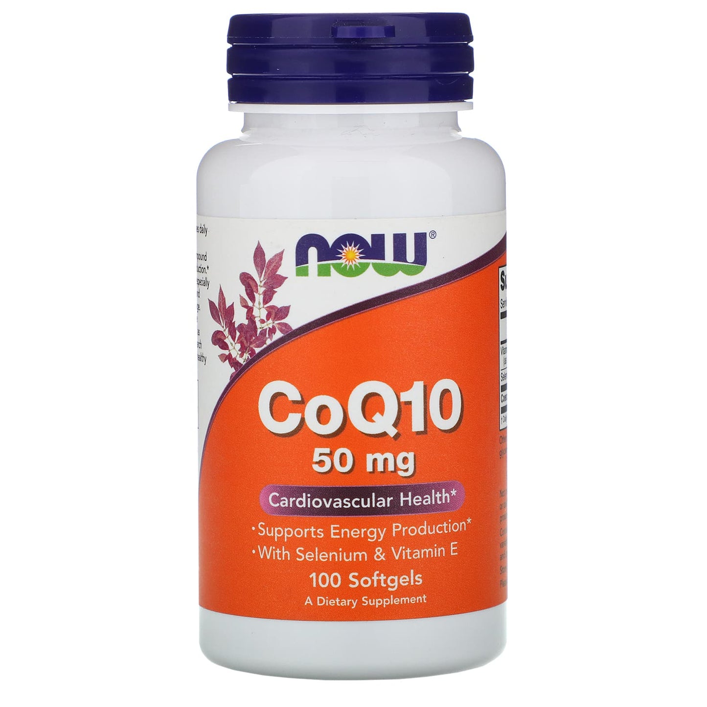 Now Foods, CoQ10 50mg + Vitamin E, 100 Softgels UPC 733739031938 | HiLife Vitamins