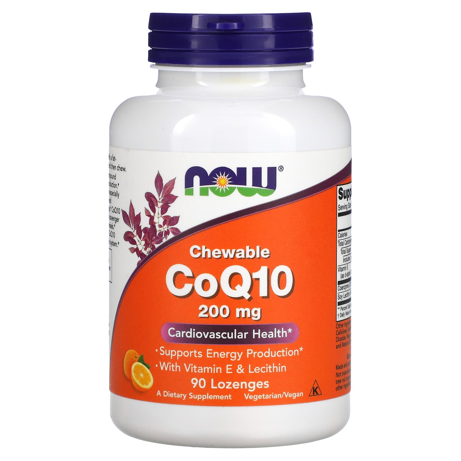Now Foods, Coq10 200mg & Vitamin E Wafers, 90 LOZ UPC 733739031976 | HiLife Vitamins