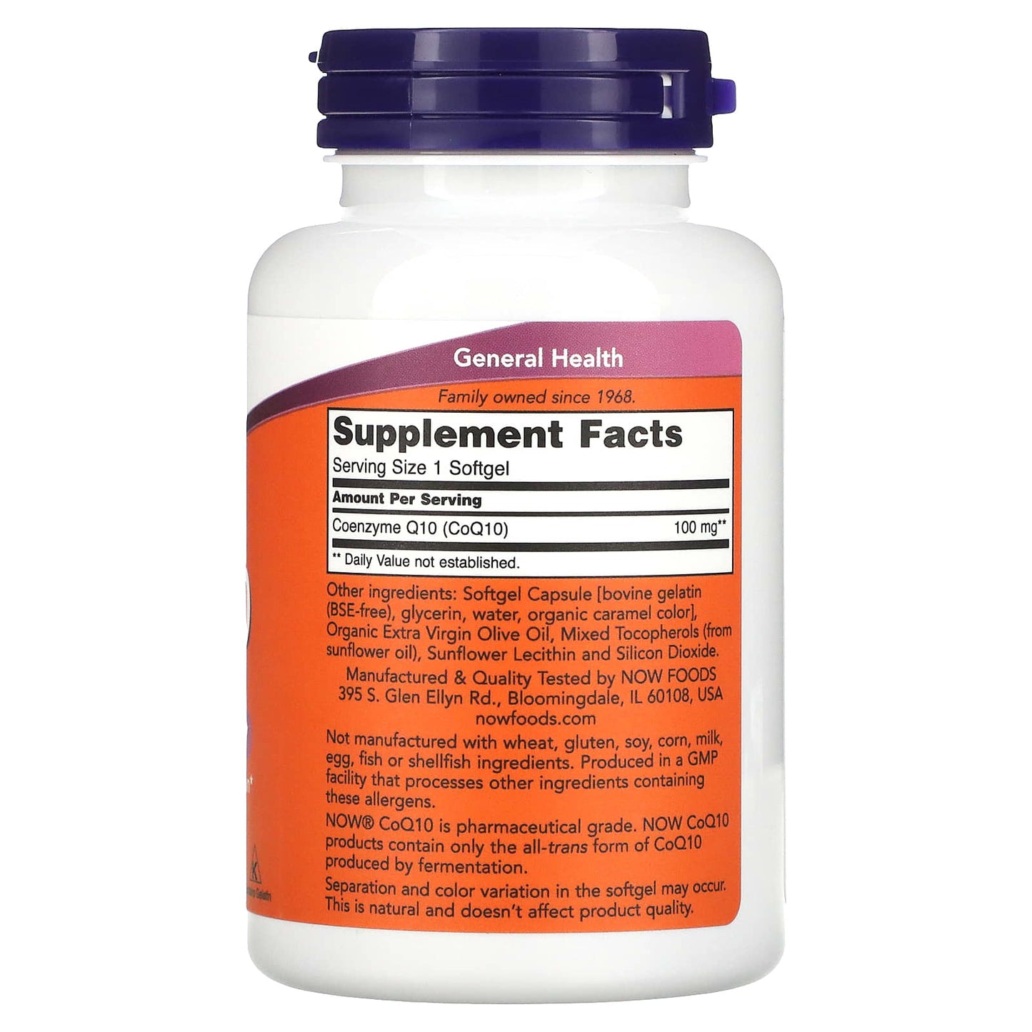 Now Foods, CoQ10, 100 mg, 150 Softgels UPC 733739032096 | HiLife Vitamins