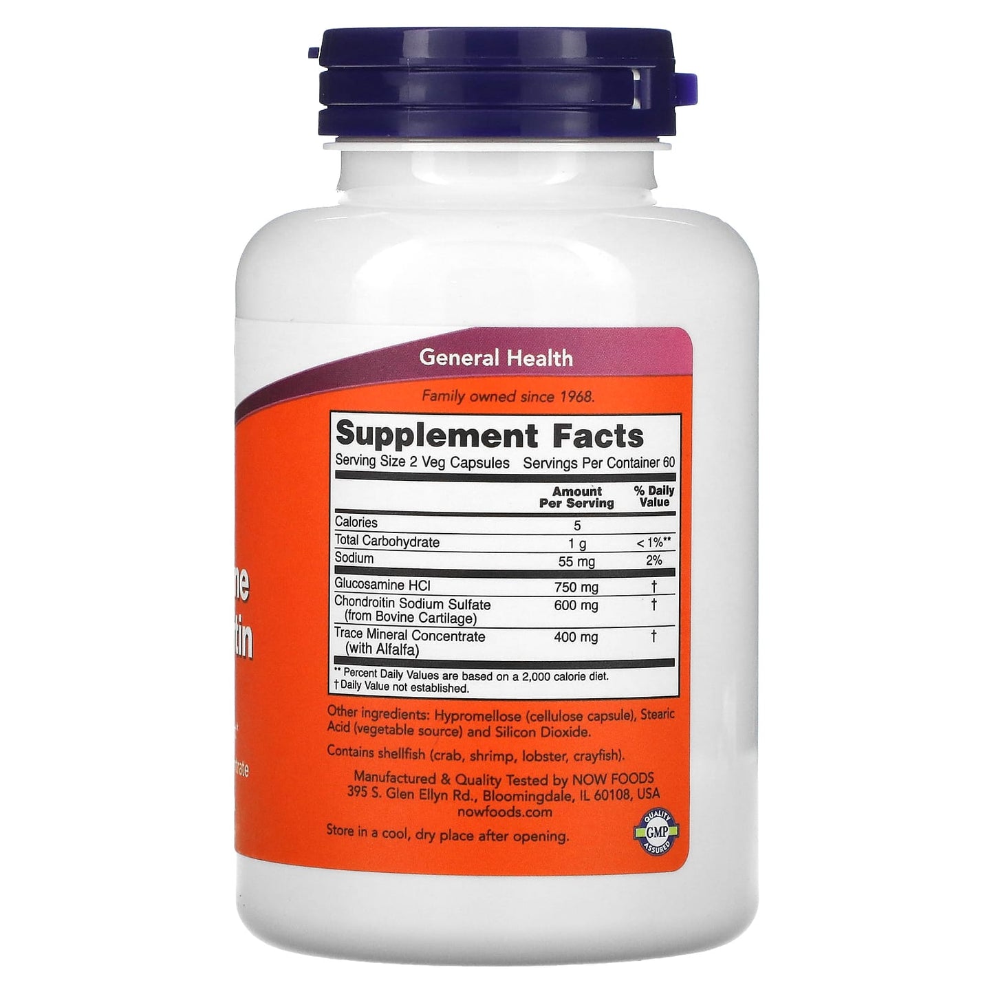 Now Foods, GLUCOS & CHONDROITIN, 120 Capsules UPC 733739032287 | HiLife Vitamins