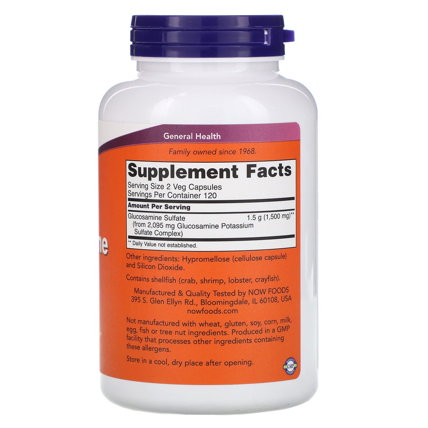 Now Foods, Glucosamine Sulfate 750 mg, 240 Capsules - 733739032386 | Hilife Vitamins