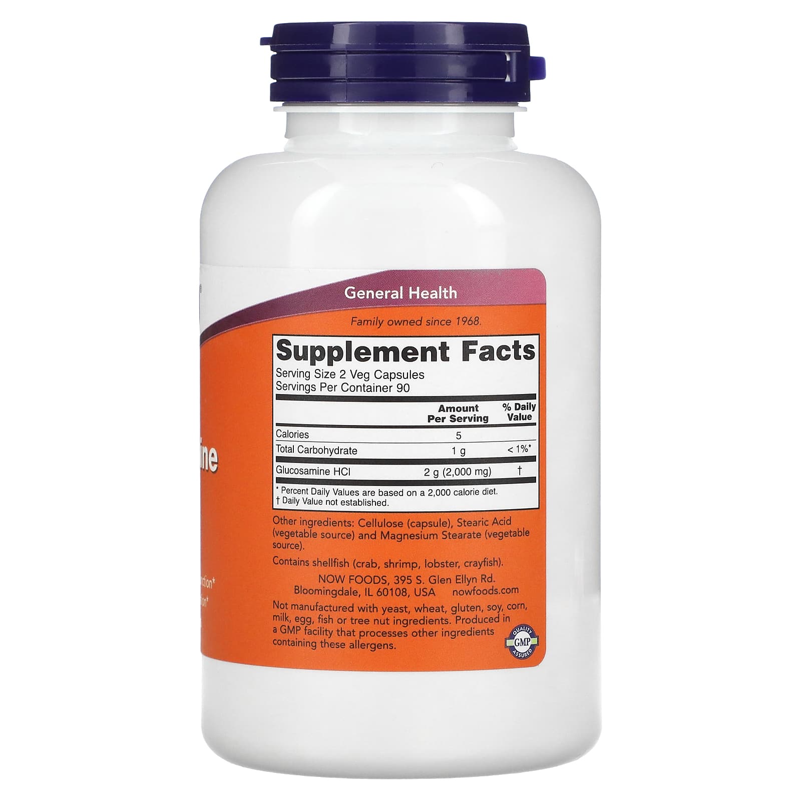 Now Foods, Glucosamine 1000 mg, 180 Capsules UPC 733739032393 | HiLife Vitamins