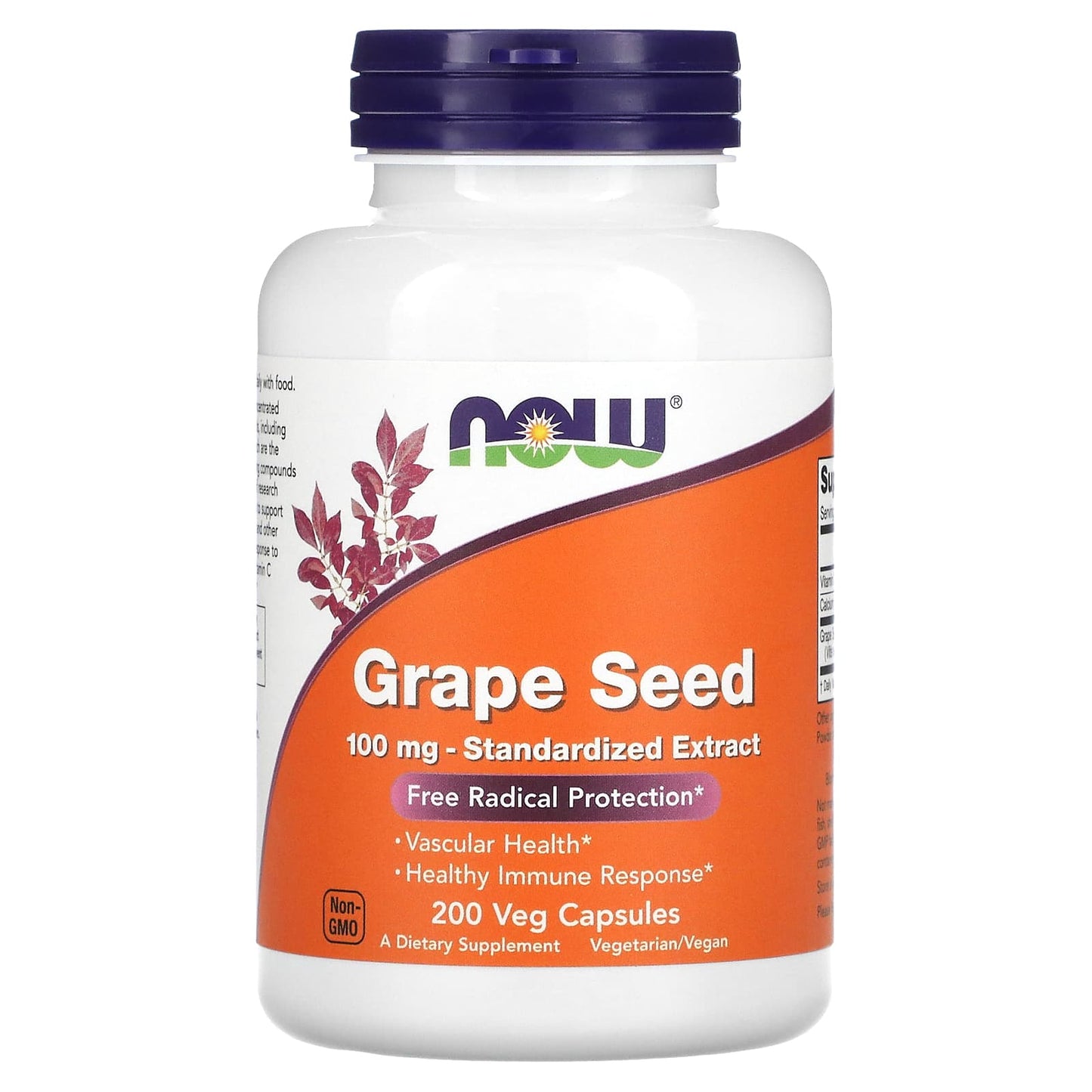 Now Foods, Grape Seed Anti 100 mg, 200 Capsules UPC 733739032492 | HiLife Vitamins