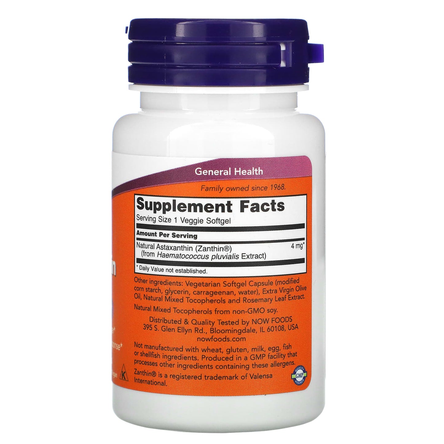 Now Foods, Astaxanthin, 4 mg, 60 Veggie Softgels UPC 733739032515 | HiLife Vitamins