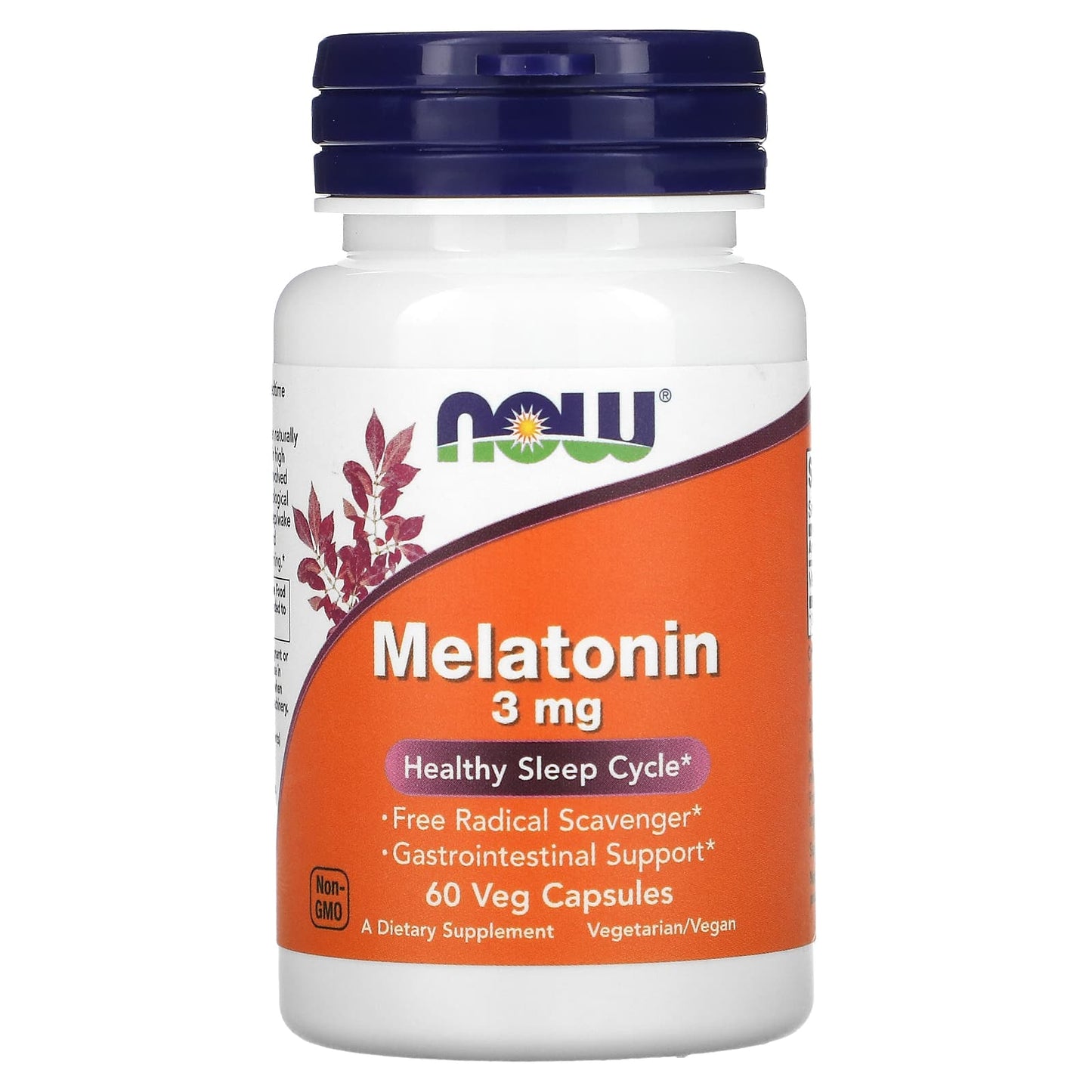 Now Foods, Melatonin 3 mg, 60 Capsules UPC 733739032553 | HiLife Vitamins