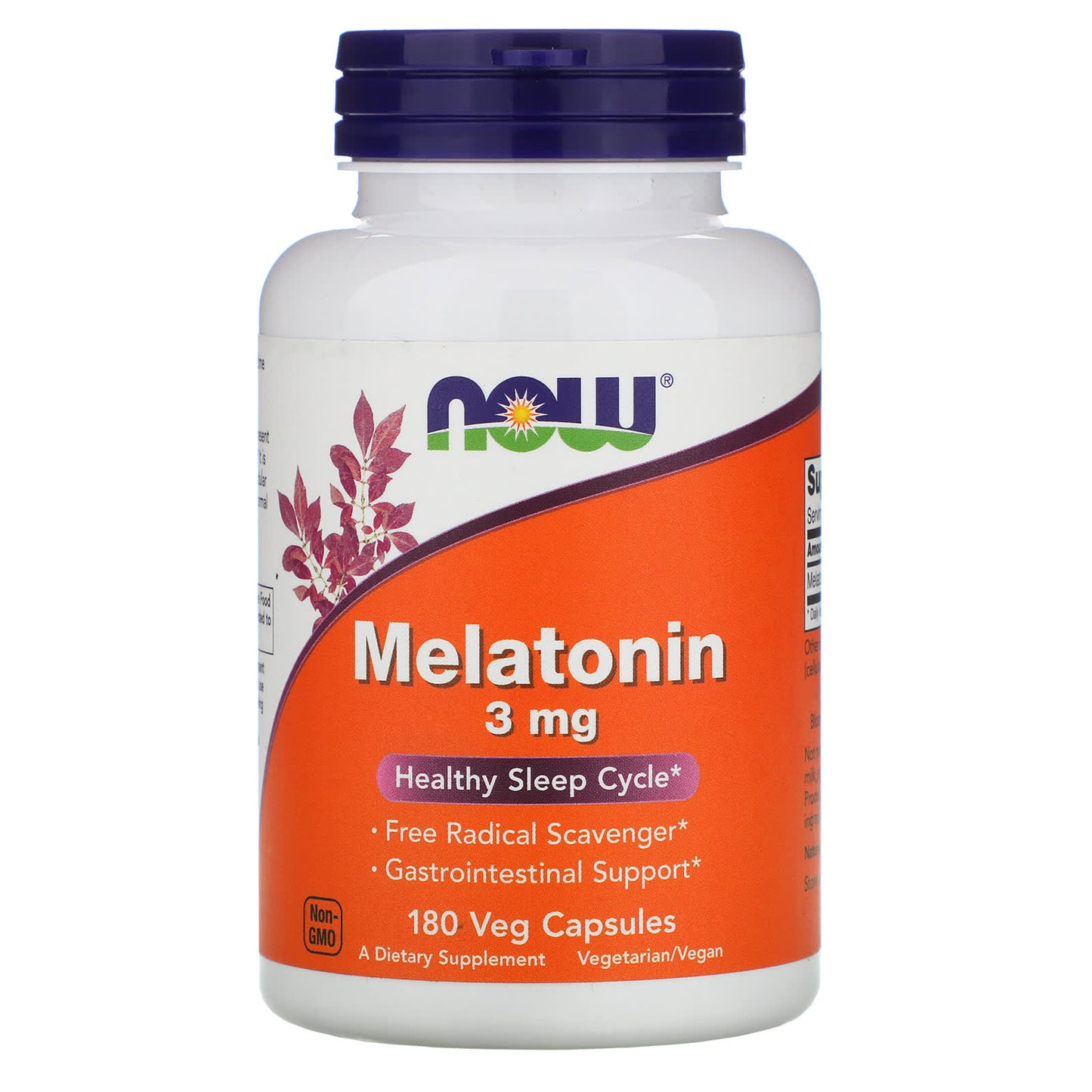 Now Foods, Melatonin 3 mg, 180 Capsules UPC 733739032577 | HiLife Vitamins