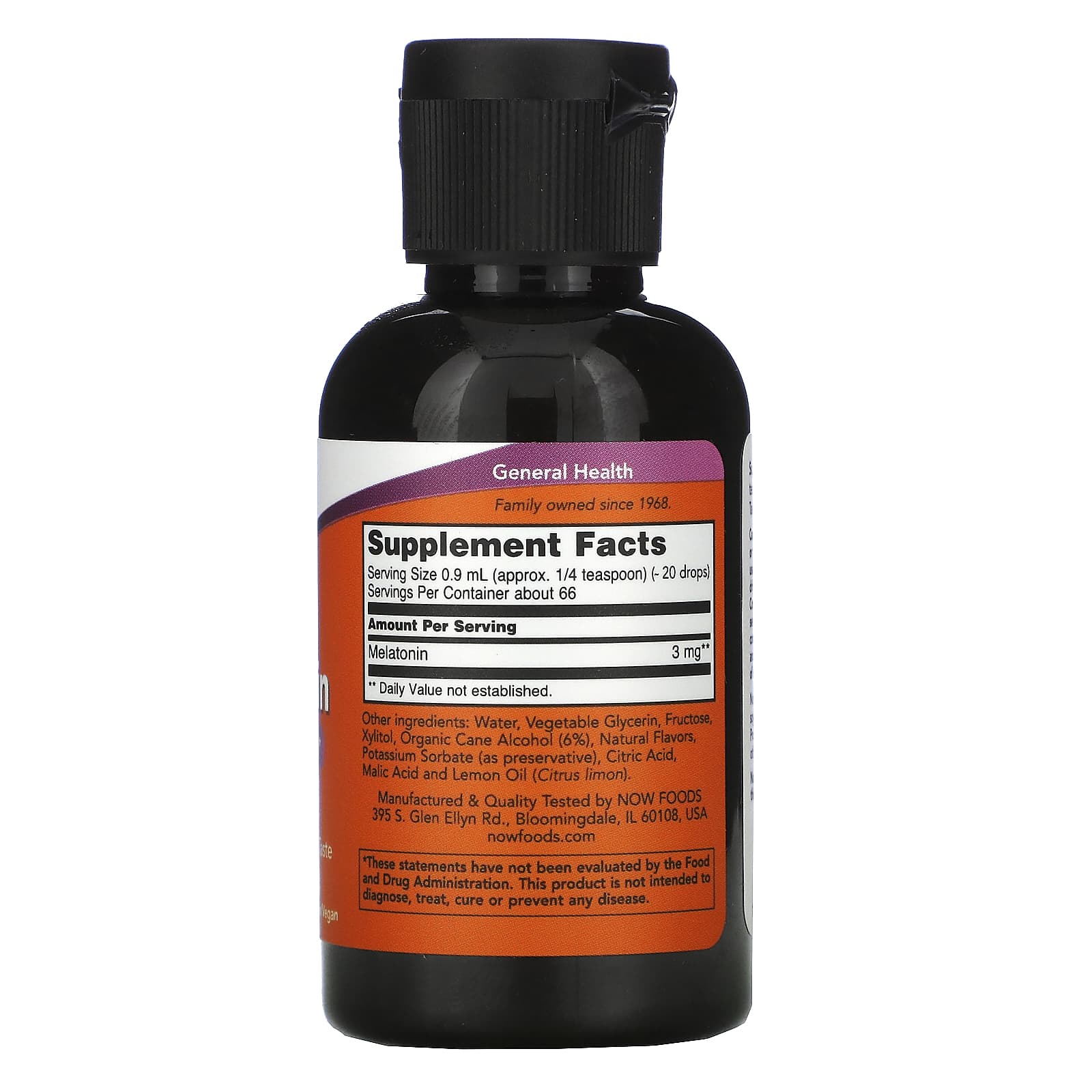 Now Foods, Liquid Melatonin, 2 fl oz UPC 733739032614 | HiLife Vitamins