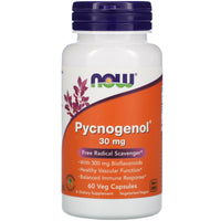 Now Foods, PYCNOGENOL 30mg, 60 Capsules UPC 733739032645 | HiLife Vitamins