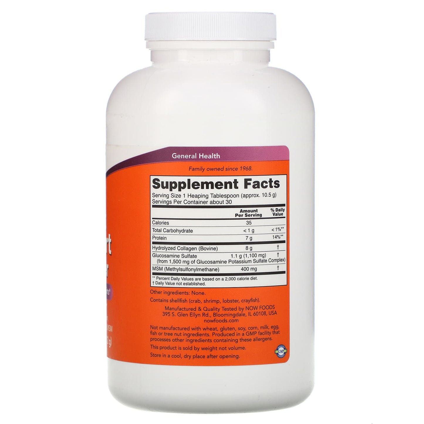 Now Foods, Joint Support, 11 OZ Powder UPC 733739032911 | HiLife Vitamins