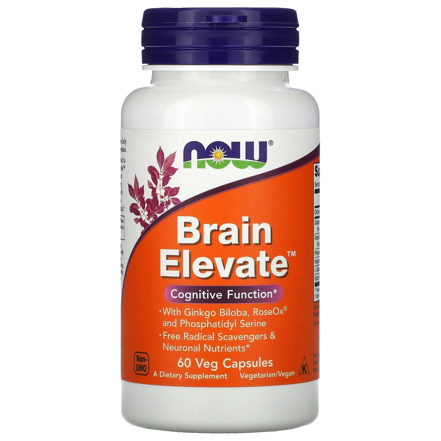 Now Foods, Brain Elevate Formula, 60 Vegetarian Capsules UPC 733739033031 | HiLife Vitamins