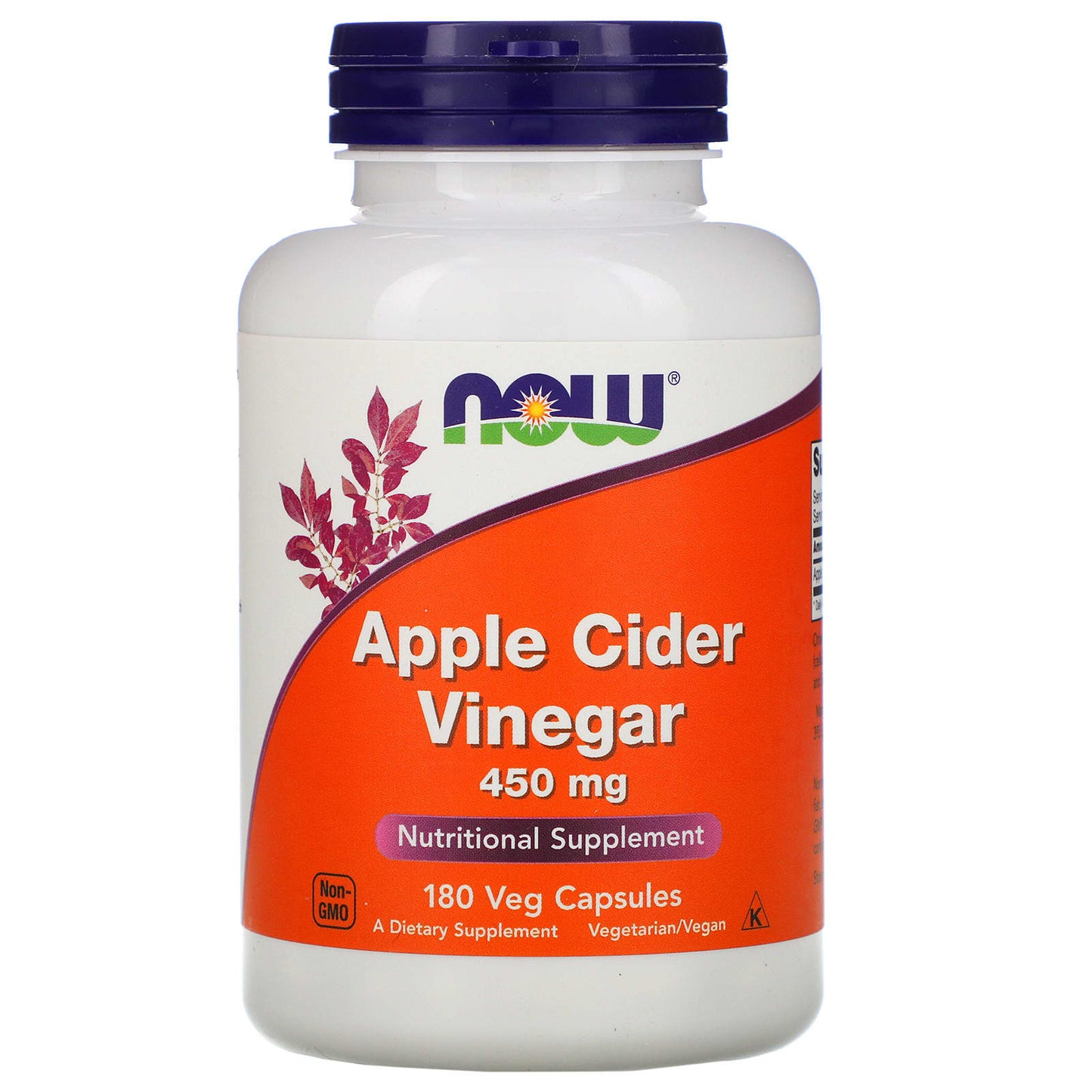 Now Foods, Apple Cider Vinegar 450 mg, 180 Capsules UPC 733739033178 | HiLife Vitamins