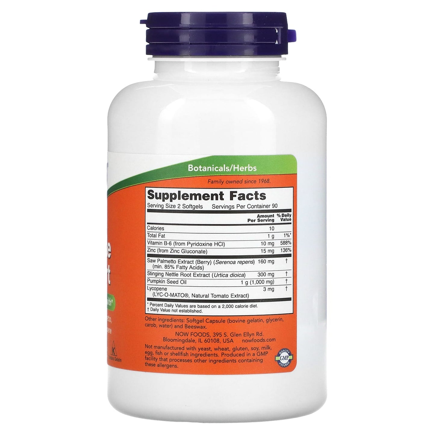 Now Foods, Prostate Support, 180 Softgels UPC 733739033413 | HiLife Vitamins