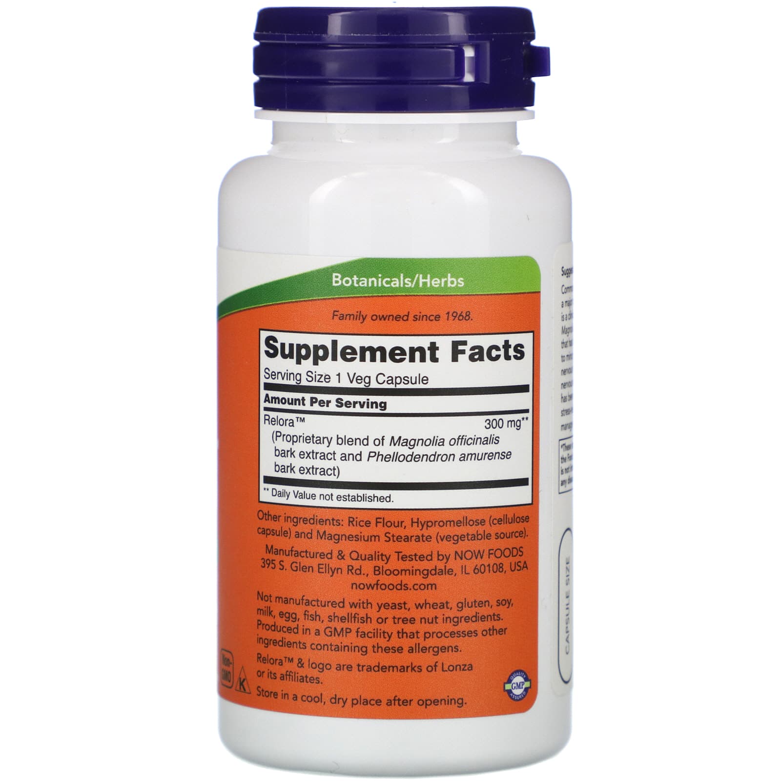 Now Foods, Relora 300 New, 60 Vegetarian Capsules UPC 733739033420 | HiLife Vitamins