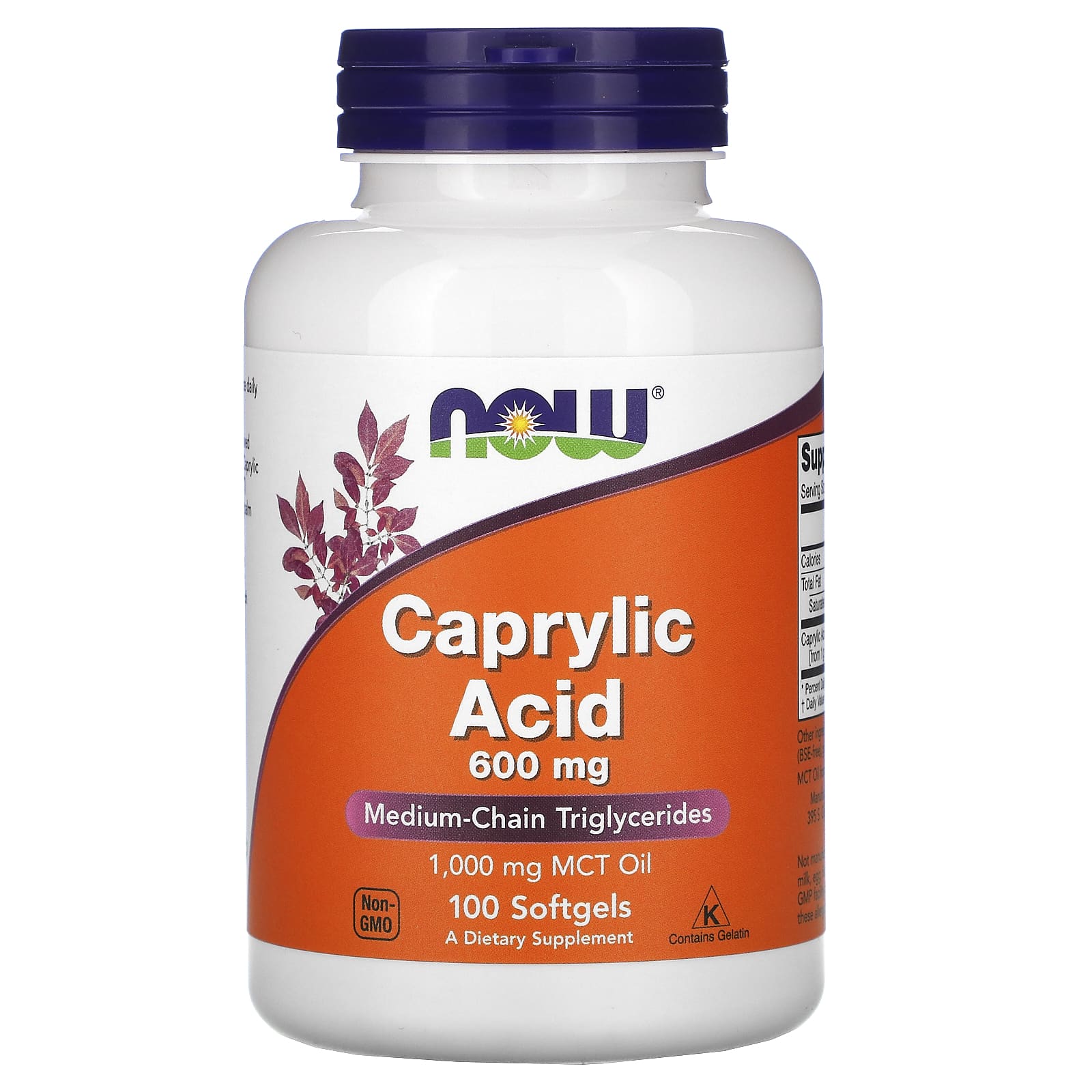 Now Foods, Caprylic Acid 600 mg, 100 Softgels UPC 733739033475 | HiLife Vitamins