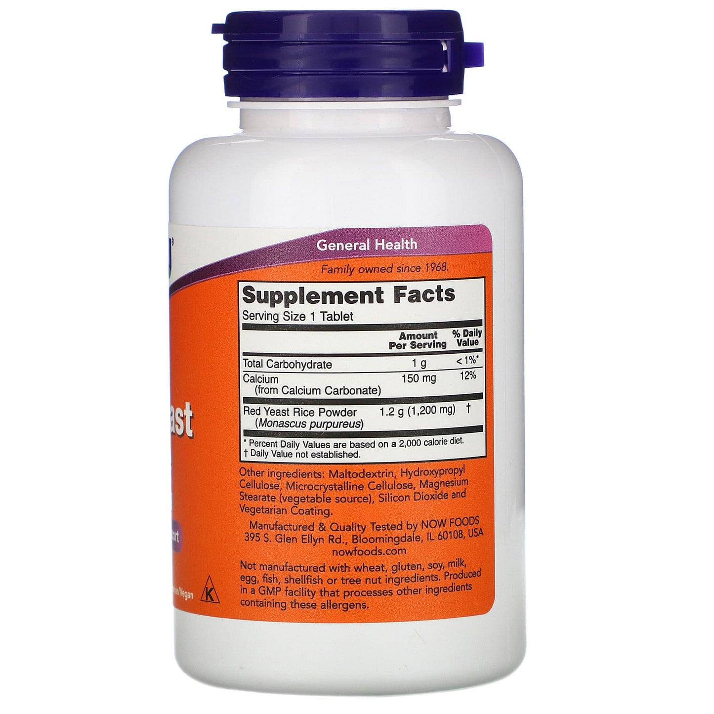 Now Foods, RED RICE YEAST EXTRACT 1200MG, 60 Tablets UPC 733739035042 | HiLife Vitamins