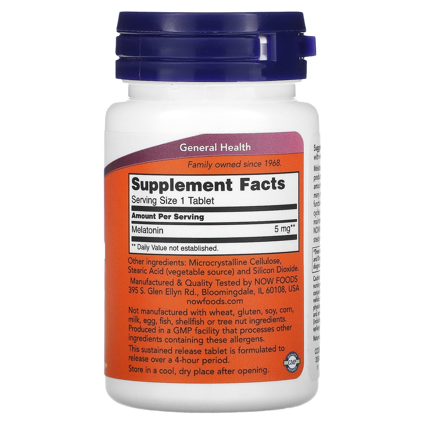 Now Foods, MELATONIN 5mg SR, 120 Tablets UPC 733739035547 | HiLife Vitamins