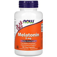 Now Foods, Melatonin 5 mg, 180 Veg Capsules UPC 733739035561 | HiLife Vitamins