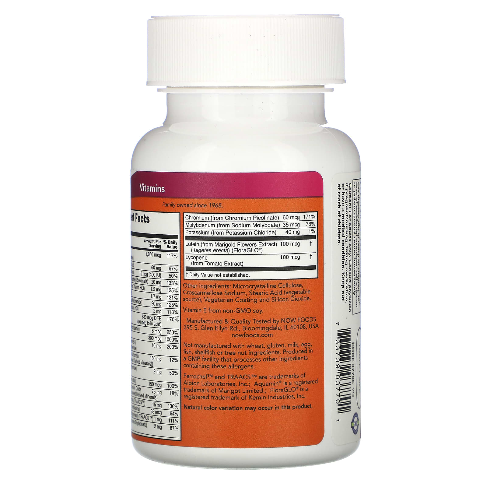 Now Foods, DAILY VITS MULTI, 100 Tablets UPC 733739037701 | HiLife Vitamins